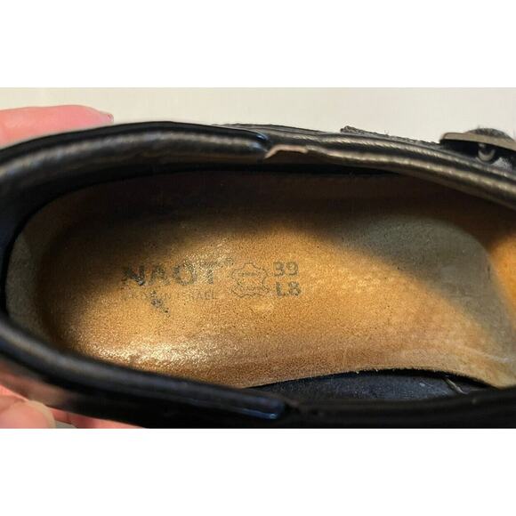 Naot Dashing Mary Jane Shoes Women’s Sz 8 Black Leather Comfort Heel Pump Career - Picture 4 of 11